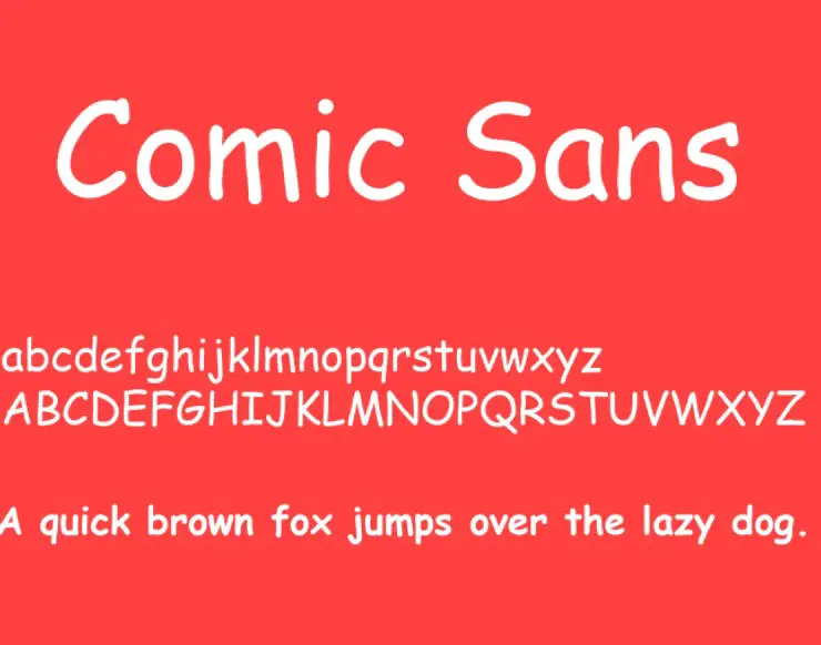 Comic Sans Font View