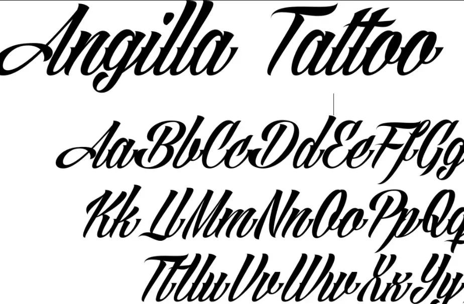 Angilla Tattoo Font View