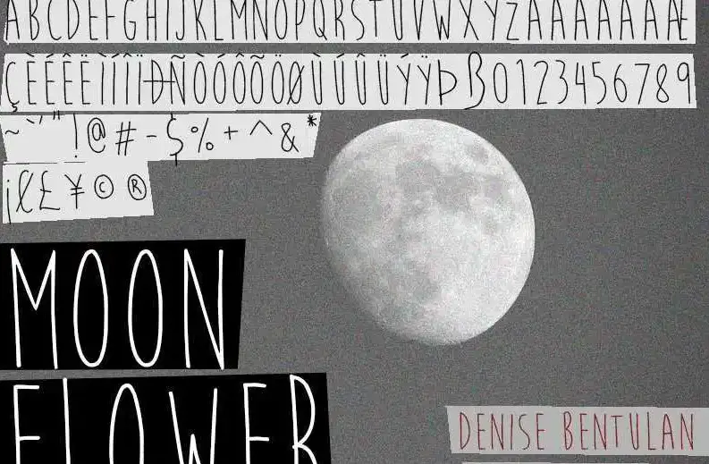 Moon Flower Font View