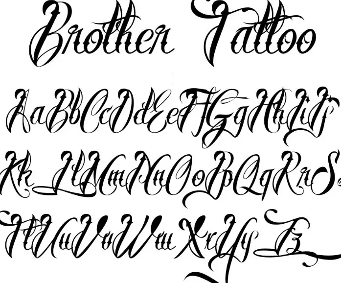 Brother Tattoo Font View