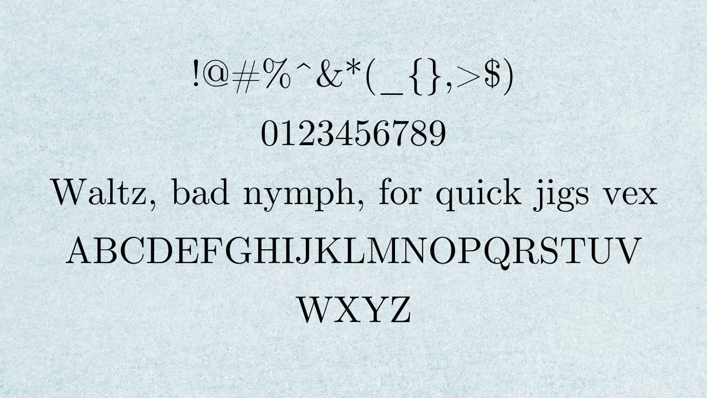 View of CMU Serif Font
