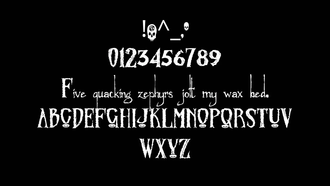 View of Zombified Font